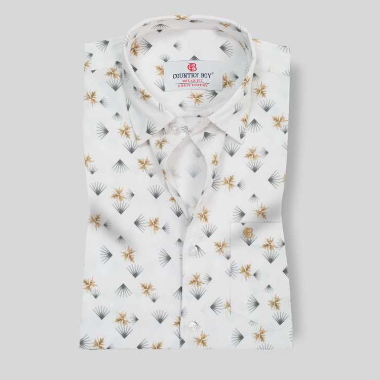 Fancy Cotton Relax Fit Half Shirt 1