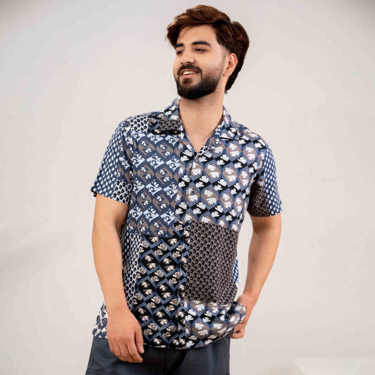 Viscose Fabric Casual Fit Half Shirt 1