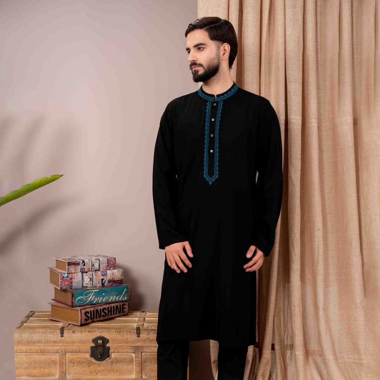 Viscous Fabric Embroidery Panjabi 1