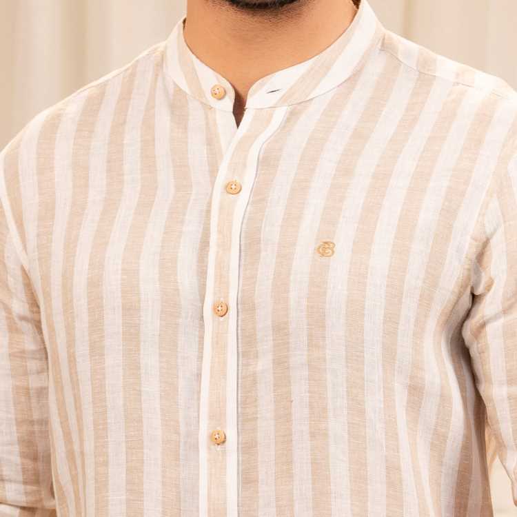 Premium Rami Cotton Casual Fit Ban Coller Full Shirt 2