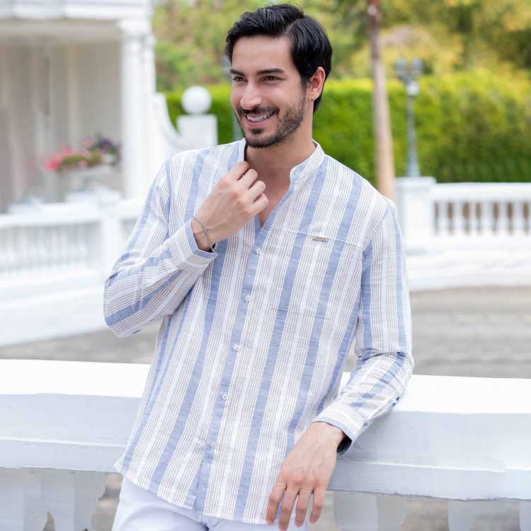 Premium Cotton Casual Fit Band Caller Full Shirt 1