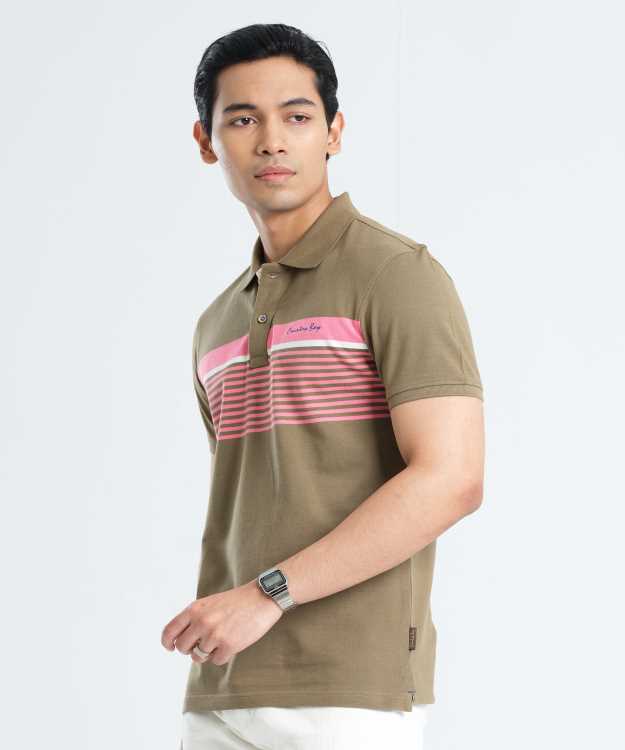 Pink Stripe Half Sleeve PK Polo Shirt 2
