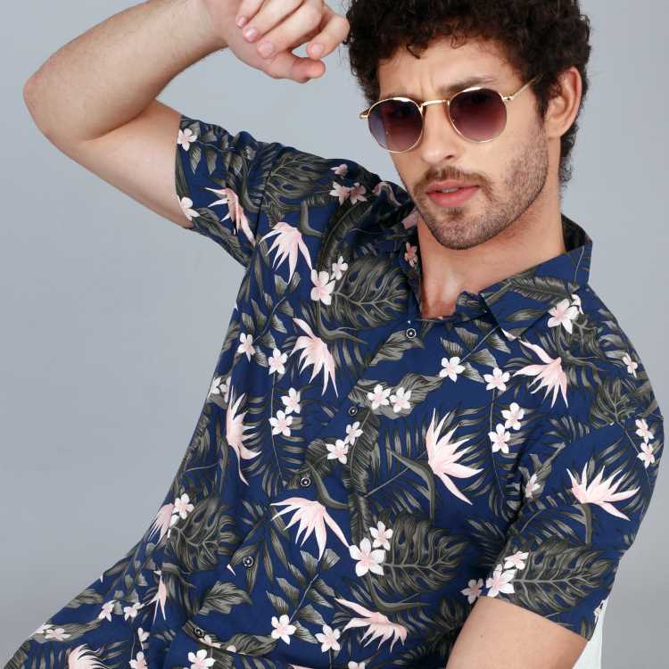 Blue Print Short Half Shirt 3