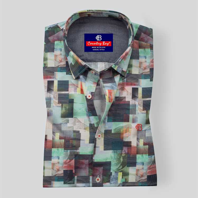 Arvind Digital Print Slim Fit Full Shirt 1