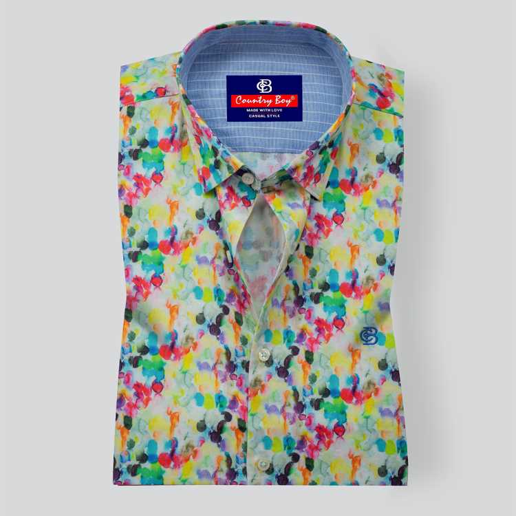 Arvind Digital Print Slim Fit Full Shirt 1