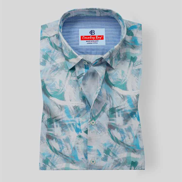 Arvind Digital Print Slim Fit Full Shirt 1