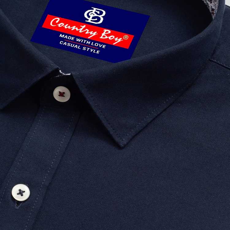 Navy Blue Casual Fit Full Shirt 2