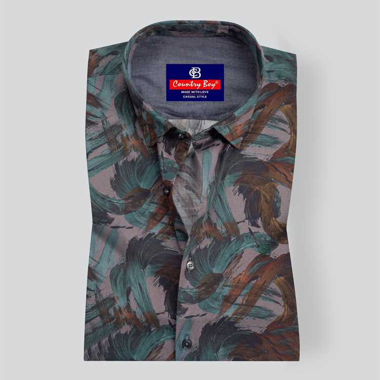 Arvind Digital Print Slim Fit Full Shirt 1