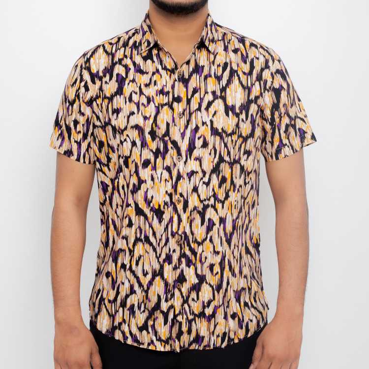 Viscous Fabric Slim Fit Half Shirt 1