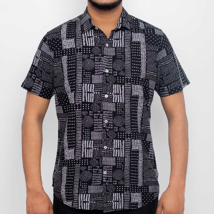 Viscous Fabric Slim Fit Half Shirt 1