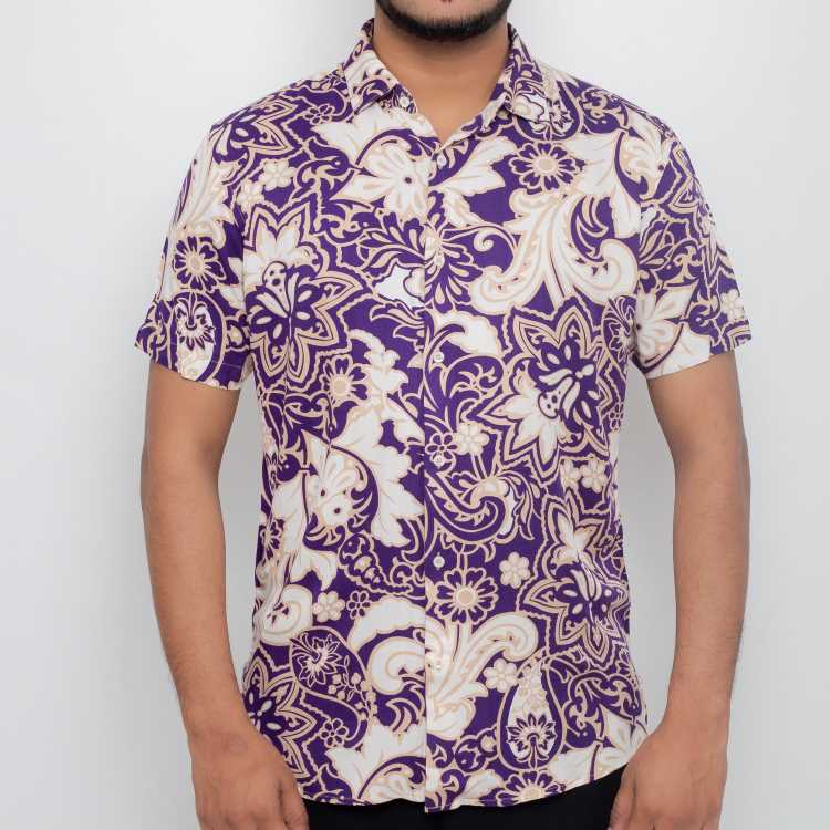 Viscous Fabric Slim Fit Half Shirt 1