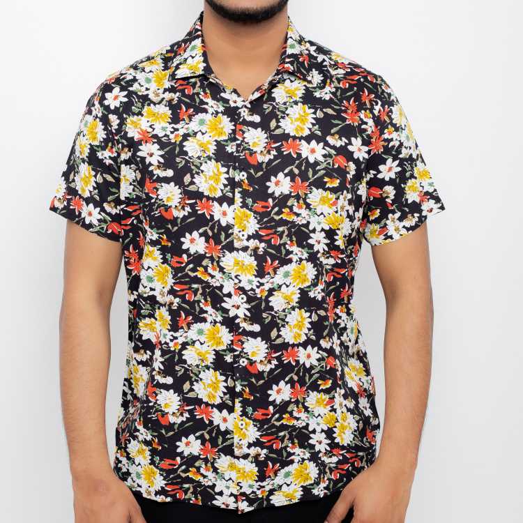 Viscous Print Slim Fit Half Shirt 1