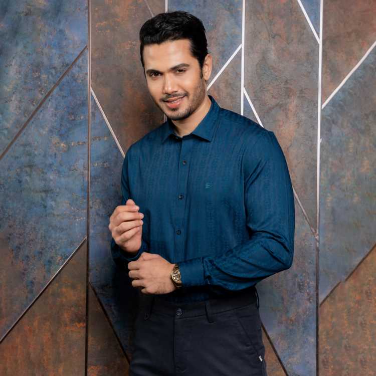 Premium Jacquard Fabric Slim Fit Full Shirt 2