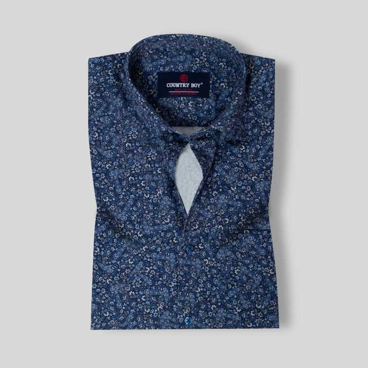Premium Fine Cotton Print Relax Fit Full Shirt 1