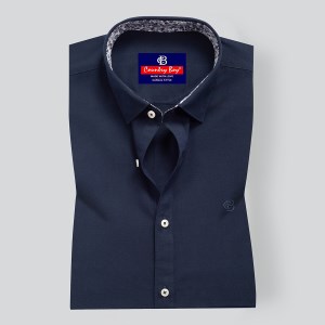 Navy Blue Casual Fit Full Shirt 1