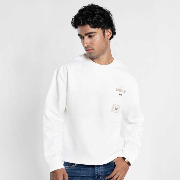 Pure Cotton Sweat Shirt  (Cream White) 3